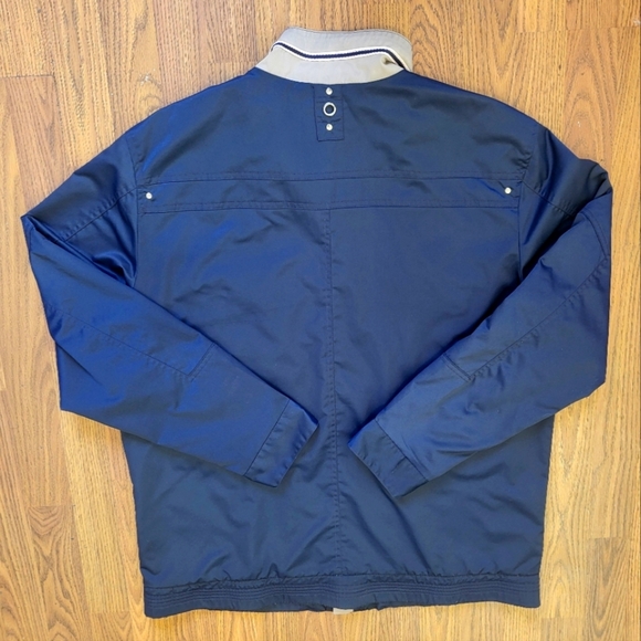 Y2K Sears Men’s Full Zip Navy Windbreaker Jacket Size Large – Canada Style A48 - Picture 8 of 10
